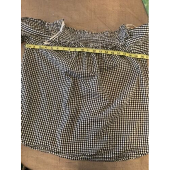 Mirror Image womens Off The Shoulder/ Boat Neck Detailed Black/white top shirt S - Picture 4 of 4